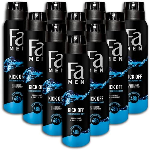 10 er Pack Fa Men Deodorant & Bodyspray Kick Off Deodorant 10 x 150 ml