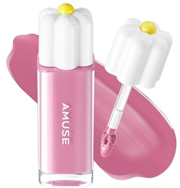 Amuse Daisy Flower Dew Tint 08 AMETHYST | 35% High-moisture Water Tint, Long-lasting, Vitamin E Acetate, Moisturizing, No Peel Off, Lip Treatment, Non Sticky, for Dry Lips