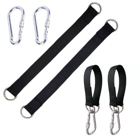 2Stück Schaukel Befestigung,Hängematte Befestigung,Hängematten Aufhängung Baum,Nylon Tragbares Schaukelhaken Seil Kit,Outdoor Hanging Schaukelseil mit 2 Karabinern Halterung,für Schaukel Hängesessel