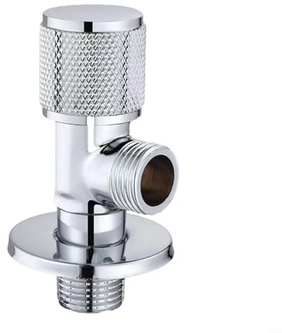 Wall Mounted Angle Valve,Diverter with Single Outlet G1/2 Basin Sink Faucet Diverter for Bathroom Garden(Sliver)