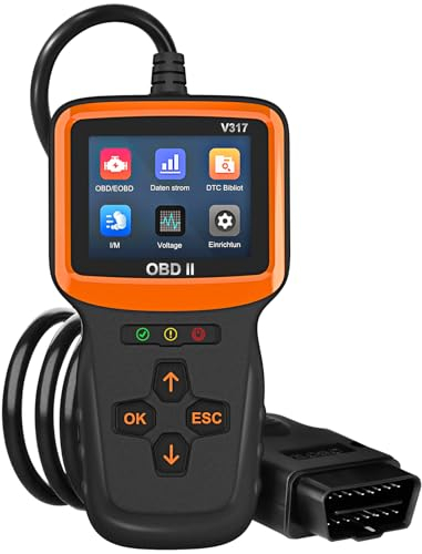 RICOKEY OBD2 Diagnosegerät Auto OBD Diagnosegerät ODB2 Fehler Code Leser KFZ Diagnosegerat V317 OBD Auslesegerät mit Vollen OBD2 Funktionen, Auto Auslesegerät Unterstützt 9 OBDII/EOBD-Protokoll