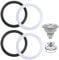 4Pcs Sink Plug Rubber Seal, 110mm O Rings Seal Strainer Plug Sealing Gasket for Kitchen Sink Basket Washers Basin (Black Rubber & White Sponge)