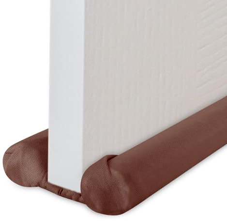 OEEYYT Boudin de porte pour porte, 91 cm, double joint de porte, découpable, courants d'air, bruit, froid et insecte (marron, 91 cm)