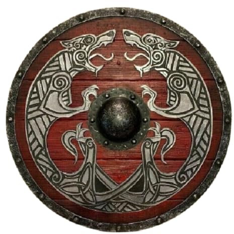61 cm Mittelalterlicher Ritterpanzer Holzschild Rund Wikinger Holzschild Historischer Kampf Krieger Schild LARP Cosplay Schild Halloween