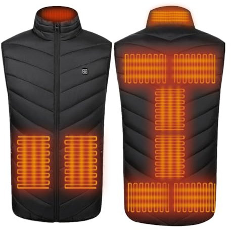 Heated Vest for Women and Men,Heated Gilet with 15 Heating Pads,Electric USB Rechargeable Winter Thermal Vest for Motorcycle Fishing Walking and Outdoor Work for Christmas (Battery not included)