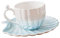 SECFOU Set Di Tazze in Porcellana A Doppia Parete Con Piattino Tazza Da Caffè in Stile Tumbler Per Tè Set Di Tazze E Piattini in Ceramica Con Bordo Liscio Per La Colazione