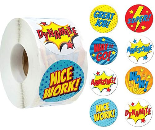 500pcs Round Super-Hero Stickers 2.5cm,Cartoon Roll Kids Superhero Round Self Adhesive Stickers for Card Making Sealing Envelopes Wrapping Presents Boy Girl Party Hero Decoration