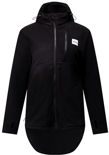 EIVY Damen Techlight Ziphood Fleece Jacke, Schwarz, XS EU
