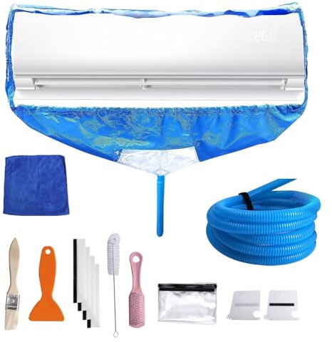 Split Klimaanlagen Reinigungs Abdeckungs Set, Reinigungsset für Klimaanlage, AC Reinigungs Set, Wandmontage Klimaanlagen Staubwasch Reinigungsset, Mit Wasserrohr Und Zwei Seitlichen Stützplatten