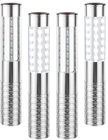 Righelli a LED stroboscopici per servizio di bottiglie, luce ricaricabile, luce a mano, lampada luminosa a LED fluorescente per discoteche, karaoke, matrimoni, feste, forniture di attività (Argento)