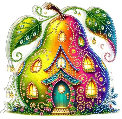 Demiawaking Diamond Painting Nachtlicht Tischdeko Tiere, Diamant Malerei Nachttischlampe Tischlampe LED Deko Set, DIY 5D Diamant Painting Lampe für Kinder Geburtstag Geschenke (Birne)