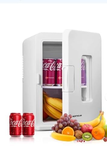 NORTHCLAN Mini-Kühlschrank 15 Liter / 21 Dosen, Tragbar Mit Kühl- und Heizfunktion, 12 V DC/220 V AC, für Autos, Büros und Wohnheime, Getränke, Kosmetika, weiß