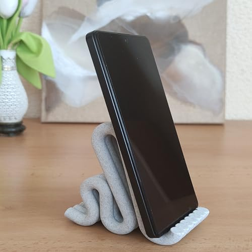 Premium-Handy-Ständer für Handy, Tablet, E-Reader-Halter mit Marmoreffekt – idealer Neigungswinkel komfortabler Halter - Eco-friendly & stilvolles Kunstobjekt – Büro, Wohnzimmer, Schlafzimmer & Flur