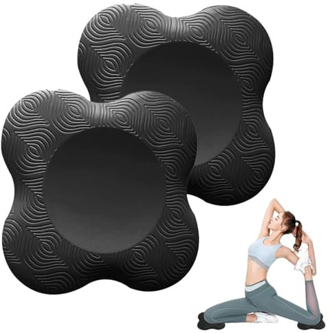OUDQFCJ Set di 2 Cuscini Yoga Antiscivolo e Resistenti per Protezione di Ginocchia Polsi Caviglie Mani ed Elbow per Yoga Ginnastica e Aerobica