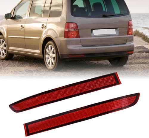 Hebstw Reflektorstreifen für die hintere Stoßstange, kompatibel mit VW Touran 2007-2010, Rote Linse LH (linke Fahrerseite) 1T0945105A,1T0945106A