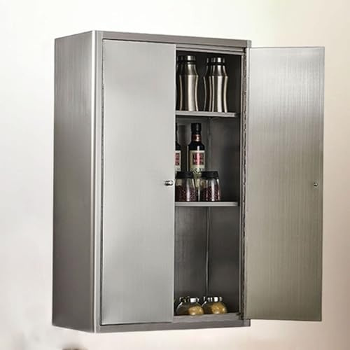 Mehrzweckschrank Gartenschrank Metall Herausnehmbare Einlegeböden Doppeltüriges Design Aus Edelstahl Gefertigt Zwei Montagemöglichkeiten Küchen Hängeschrank Verschiedene Größen(60 * 35 * 80cm)