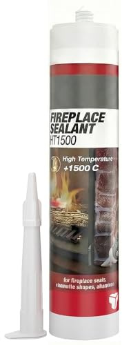 4 x High Temperature Silicone Sealant 1500°C Black | Heavy Duty Heat Resistant Fire Cement & Flue Sealer | For Wood Burner Stoves, Chimneys, Ovens & Fireplace Repair | Professional Grade Cartridge