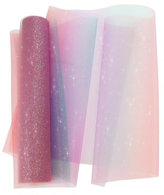 GZGXKJ Tischläufer Regenbogen Glitzer Tüll 9 Mx30 CM Regenbogen Tischläufer | Bunt Rosa Lila Grün Farbverlauf Tüllband Dekostoff Tischband Hochzeitsdekoration, Für Weihnachten Tischdeko Hochzeit