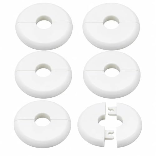 6 Pcs White Wall Hole Cover, 1.57inch Diameter Cable Grommet | White 10mm Split Round Covers for TV, Ethernet and Router Cables, Ideal for Wall Pass-Through And Wire Management