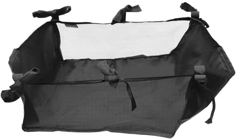 Kinderwagen Netzkorb Unterkorb mit Weihnachten Feier, Oxford Stoff Schwarz | Abnehmbar, mit Netzstruktur und Bodeneinsatz, für Alltagsspaziergänge und Outdoor Einsatz