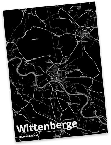 Mr. & Mrs. Panda Postkarte Wittenberge - Geschenk, Dorf, Ort, Stadt, Ansichtskarten, Städte, Einladung Geburtstag, Stadt Dorf Karte Landkarte Map