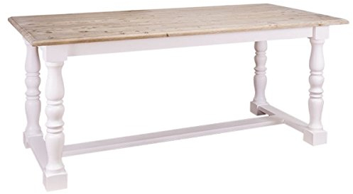 Casa Padrino Landhausstil Esstisch Naturfarben/Weiß 180 x 90 x H. 78 cm - Landhausstil Esszimmermöbel