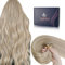 LaaVoo Nano Ring Hair Extensions Blonde Nano Hair Extensions Real Human Hair 20 Inch Remy Straight Invisible Highlight Ash/Platinum Blonde Nano Beads Extensions 50s 50g #18/613