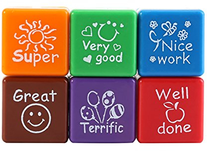 Niedliches Cartoon-Kinder-Stempel-Set für Lehrer, selbstfärbend, Lob, Belohnungsstempel, Motivationsaufkleber, Schule, Scrapbooking, Stempel DIY