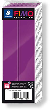 STAEDTLER 8041-61 ST FIMO professional ofenhärtende Modelliermasse (Großblock 454g (1 lb)) Farbe: violett