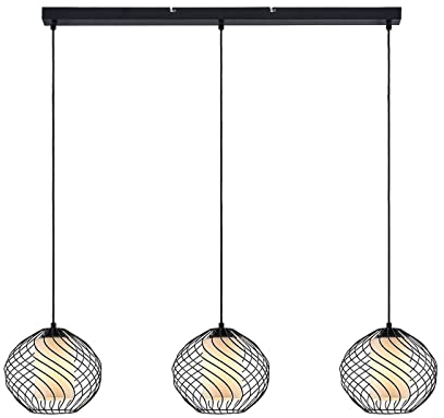 Lindby Pendelleuchte Cedrice (Retro, Vintage Antik) in Schwarz aus Metall (3 flammig E27) - Deckenlampe Esstischlampe Hängelampe Hängeleuchte Wohnzimmerleuchte