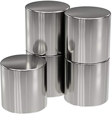 5x Neodym Power Magnet silber - Scheibenmagnet extra stark rund - Durchmesser 15x15mm hoch - starke Magnete Supermagnet - Haftkraft ca. 10 kg - Magnete für Whiteboard, Pinnwand, Magnettafel, Werkstatt