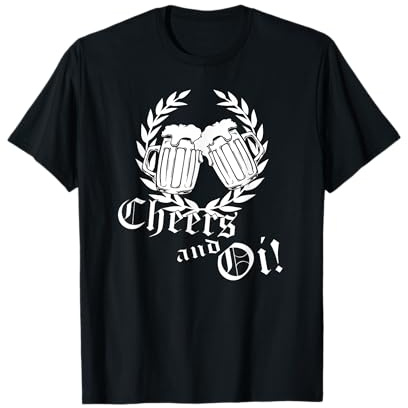 Cheers and Oi! Bier Lorbeerkranz Skins Hooligan Skinhead T-Shirt