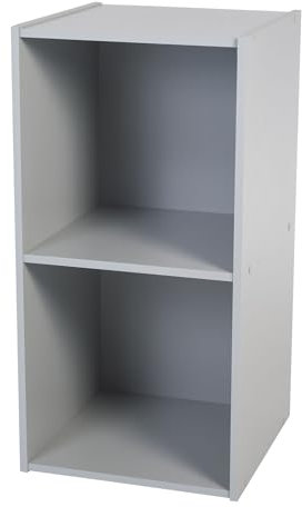 Iris Ohyama, Kindermöbel, Bücherregal, Spielzeugorganizer, 2 Feste Regale, Multifunktional, Design, Kinderkrippe, Zimmer, Schule - Kids Cube Shelf KCX-2 - Grau