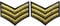 Militäruniform Chevrons Sergeant Stripes Army Abzeichen Bestickter Aufnäher mit Haken- und Flauschbänder, 2 Stücke, Gold