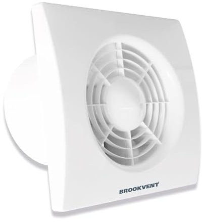 Brookvent Airstream XE 150T Kitchen/Bathroom Extractor Fan – 150mm/6” | 92 l/s Airflow | Low Energy 24W | IPX4 Rated | Quiet Operation | Wall & Ceiling Mount | 2-Year Warranty (Timer, 150mm)