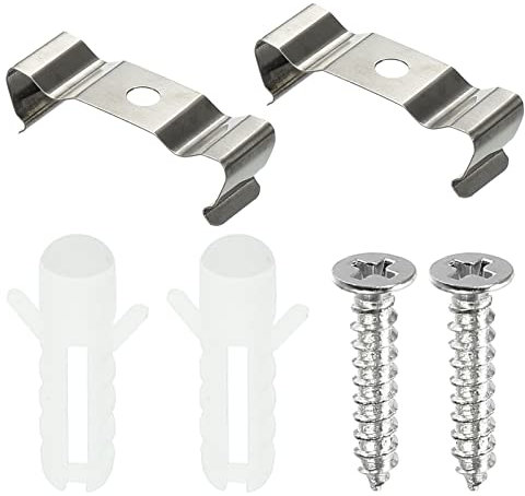 sourcing map T8 Clips Bracket Hanger Fluorescent Tube Light Fixture Holder Clamps with Screws Hollow Pipes for LED Bulbs Ceiling Lamp, 20 Set