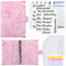 KONVINIT Budget Planner A6 Budget Binder mit Geldumschläge Umschlagmethode,12 Budgetblätter für Budgetierung,6 Löcher Leder Ringbuch Geld Organizer,Budget Organizer,marble rosa
