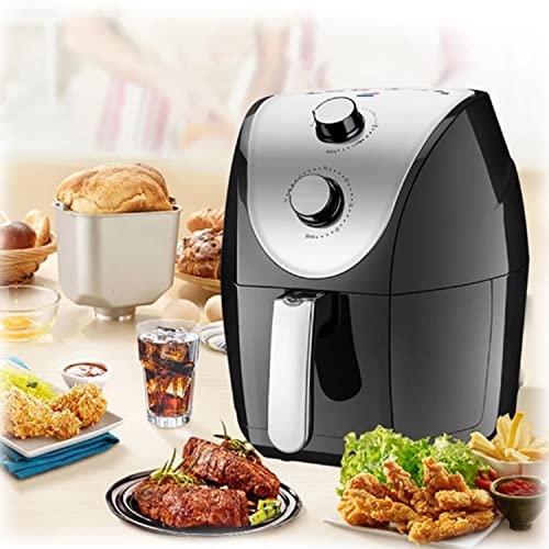 Freidora de aire 4,8 l, Smart Air Fryer, freidora eléctrica sin aceite, horno eléctrico, sartén antiadherente, control de la perilla, temporizador y temperatura ajustable, multifunción