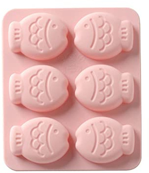 6 trous dessins animés poisson en silicone moules gâteau bonbon au chocolat pain fudge cuisine boulangerie moule de pâturage savon à la main fabriqué des biscuits roses de moule en silicone