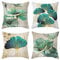 TIANLIN Grün Kissenbezug 45x45 4er Set, Kissenbezug Winter, Ginkgoblatt Druck Zierkissen, Retro Stil, Weich und Bequem, Geeignet für 45 X 45 cm Kissen Körperkissen und Schlafkissen