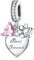 NINGAN beste Freundin 925 Sterling Silber Anhänger charm Ein Geschenk für Freunde aus dem glänzenden Zirkon Anhänger