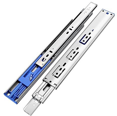 X1NGFU Vollauszug Schubladenschienen Schubladenführungen Teleskopschienen,Schubladen Schienensystem,küche Dämpfung Auszugsschienen,Kugelauszug,45Kg Tragkraft,2 Stück (22inch(55cm))