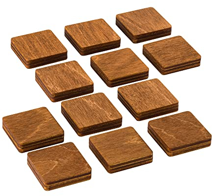 Holz Kühlschrankmagnete, Dekorative Magnete, Büromagnete, Quadrat Kühlschrankmagnete. Braun klein