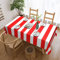Rechteckige Tischwäsche Rot Und Weiß Gestreift Tischtuch Wetterfeste Wachstuchtischdecke Pflegeleicht Wachstischdecke Für Terrasse Camping Geburtstag,137X183cm