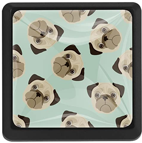 BUJOJUB Hunde-Cartoon, 3 Stück Schubladenknöpfe, Schubladengriffe, Schrankknöpfe, Möbelknöpfe, Kommodenknöpfe für Küche Schrank