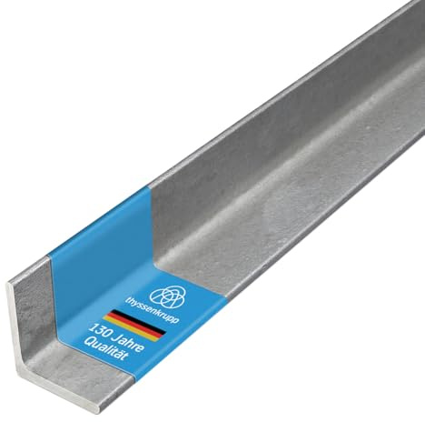 thyssenkrupp Winkelprofil Stahl verzinkt 40x40x4 mm – 2000 mm Winkelstahl | Winkeleisen L-Profil aus Stahl | Werkstoff: S235JR | rostgeschützt, stabil & ideal für Innen und Außen