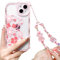 NITITOP Compatible for iPhone 13 Case Cute Bear Clear Floral Flower for Girls Women Pattern with Bear Ears Soft TPU Shockproof Protective Girly-Pink Flower Bear