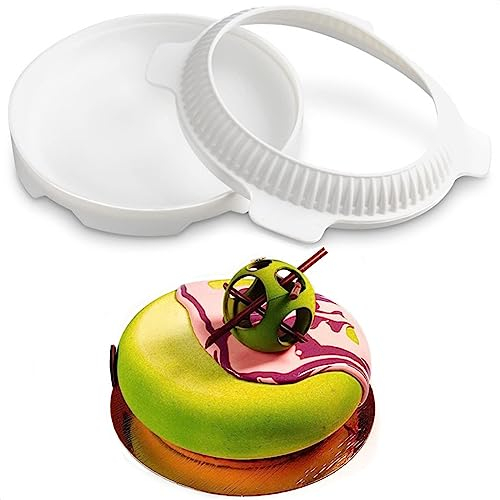 JS MOLD Mousse-Kuchenform,Kuchenform rund aus Silikon 20 cm,Non-Stick Silicone Baking Mould,Backform groß,Silikonform Rund, für Geburtstagsfeiern,Hochzeiten, Freundesversammlungen