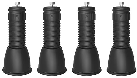 4x GENIUS 1000R Standfuß für VRF/Wärmepumpe/Klimaanlage (Tragkraft 1000kg GESAMT) - Höhenverstellbar 100-125mm und Neigungsverstellbar von 0° bis 15° bei 360° Rotation, Farbe: schwarz