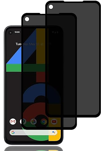 Sichtschutz Schutzfolie für Google Pixel 4a 4G [2 Stück], Privacy Schutzfolie, Privacy Schutzglas, 9H Härte, Kratzfest, Anti-Fingerprint, Blasenfrei, Anti Spy Displayschutzfoli für Google Pixel 4a 4G